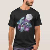 3 Sharks Moon Howling Wolf Parody 3 Great White Sh