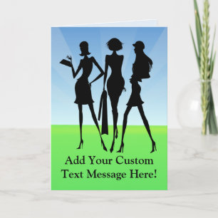 3 Shopping Women Friends Card