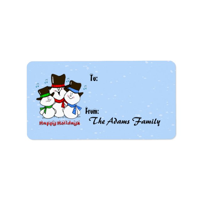 3 Singing Snowmen Gift Tag (Front)