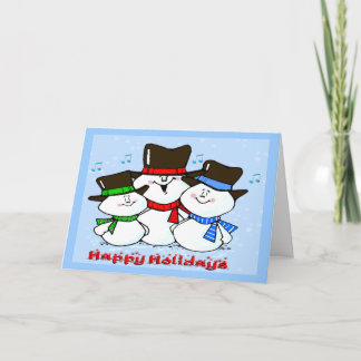 3 Singing Snowmen Holiday Card