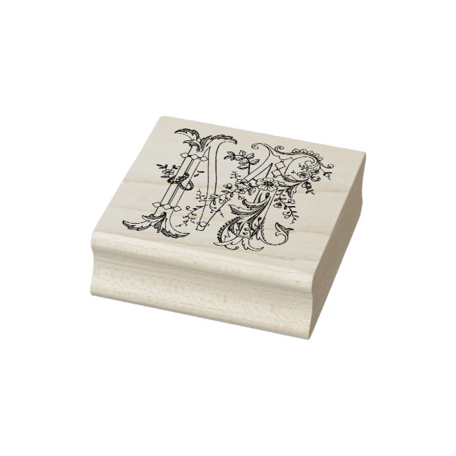 3 sizes rubber stamp Monogram Initial Letter M (Stamp)