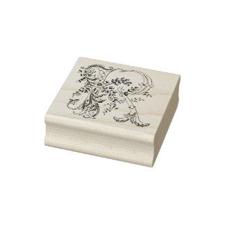 3 sizes rubber stamp Monogram Initial Letter R