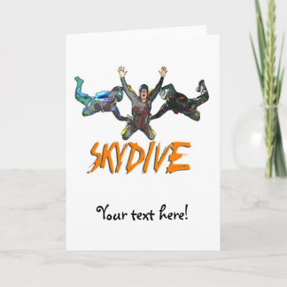 3 Skydivers - Orange Card