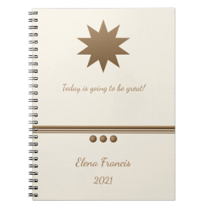 3 Sphere Brushed Gold and Cream Professional Notebook