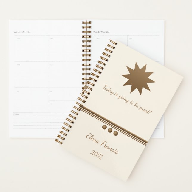 3 Sphere Brushed Gold & Cream Professional Planner (Display)