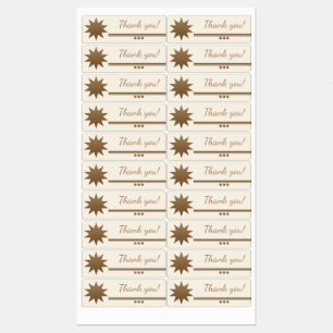 3 Sphere Gold Text Cream Thank You Labels
