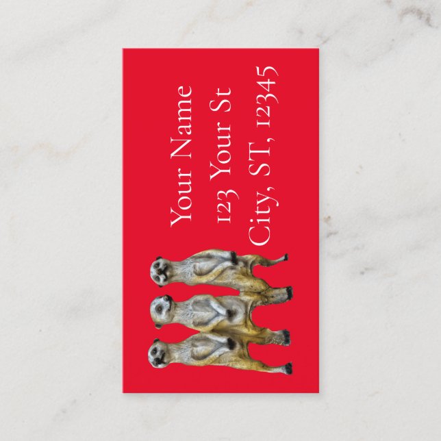 3 Standing Meerkats Thunder_Cove  Calling Card (Front)