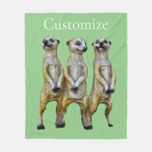 3 Standing Meerkats Thunder_Cove  Fleece Blanket