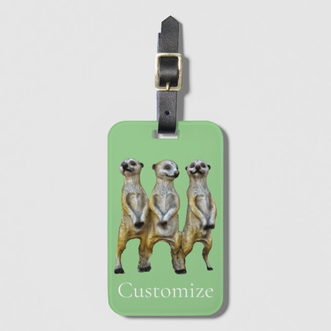 3 Standing Meerkats Thunder_Cove  Luggage Tag (Front Vertical)