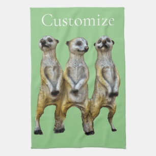 3 Standing Meerkats Thunder_Cove Tea Towel