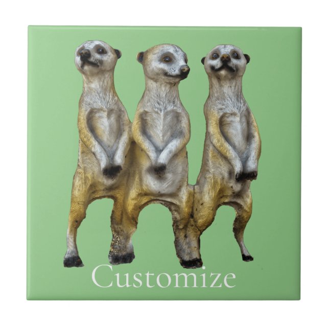 3 Standing Meerkats Thunder_Cove  Tile (Front)