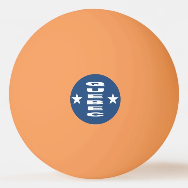 3 star DESIGN QUEBEC orange ping-pong ball (Front)