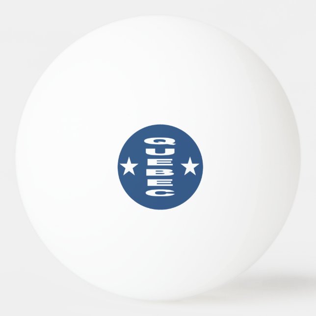 3 star DESIGN QUEBEC white ping-pong ball (Front)