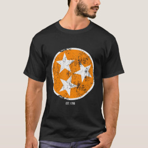 3 Star Tn Flag Orange White Tennessee State Flag E T-Shirt