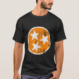 3 Star Tn State Flag Orange And White Tennessee Fl T-Shirt