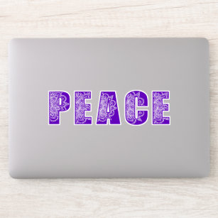 3 stickers of Mandala Flower Peace Typography