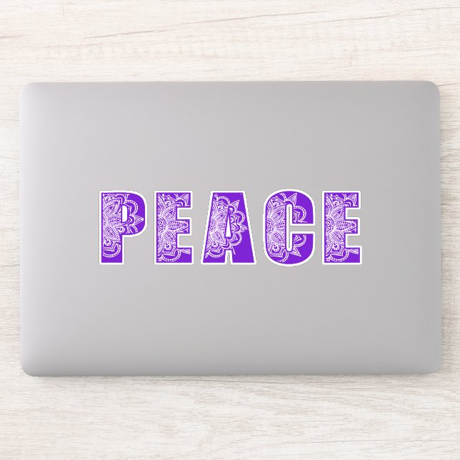 3 stickers of Mandala Flower Peace Typography (Computer)