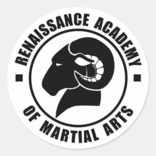 3" Stickers, Set of Six, White on Black Logo Classic Round Sticker