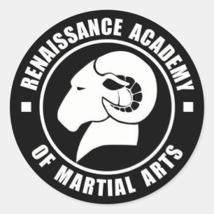 3" Stickers, Set of Six, White on Black Logo Classic Round Sticker