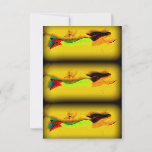 3 swimming mermaids invitation card