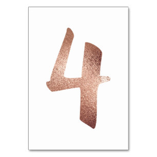 3 Table  Number White Metallic Pink Rose Gold