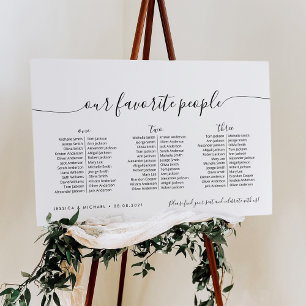 3 Tables Elegant Our Favourite People Seating Char Poster