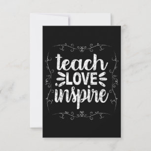 3- Teach Love Inspire Shirt, Retro Vintage Teacher Thank You Card