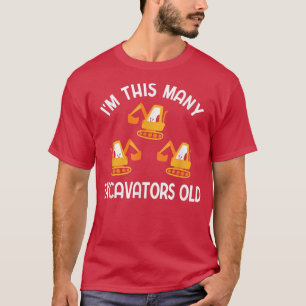 3 This Many Excavators Old Truck Construction Exca T-Shirt