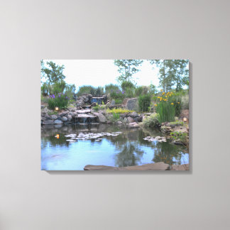 3-Tier Waterfall Koi Pond Canvas Print