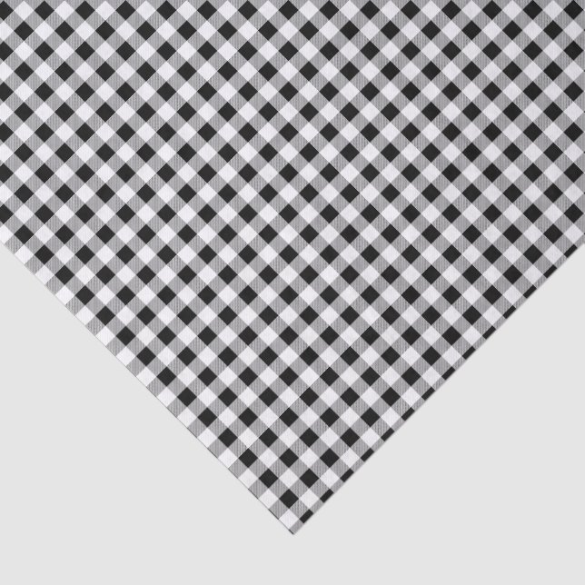 3 Tissue Sheets, Black White Buffalo Check Pattern Paper (Detail)
