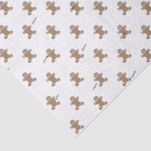 3 Tissue Sheets, Name on Gingerbread Man Pattern Paper