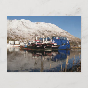 3 Trawlers at the Icicle Barge Postcard