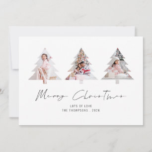 3 Tree Shape Photos 2027 Calendar Merry Christmas Holiday Card