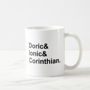 3 Types of Greek Columns Doric Ionic Corinthian Coffee Mug