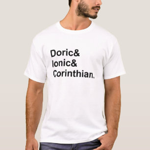 3 Types of Greek Columns Doric Ionic Corinthian T-Shirt