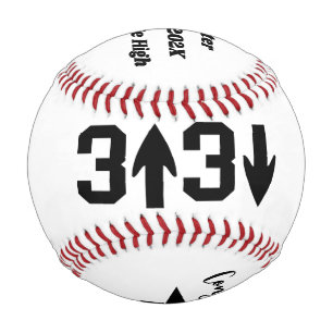 3 Up 3 Down Baseball - Personalised Grad Gift Ball