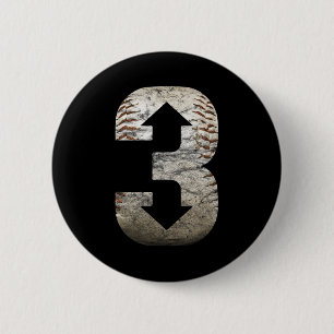 3 Up 3 Down  Three Up Three Down Baseball  6 Cm Round Badge