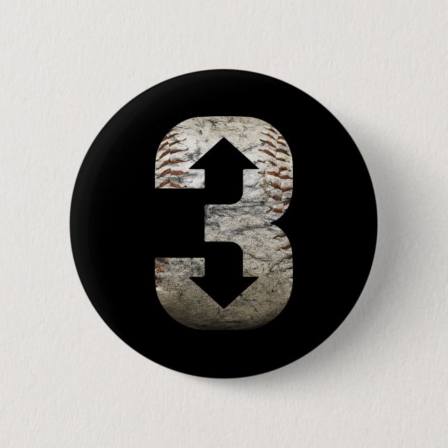 3 Up 3 Down  Three Up Three Down Baseball  6 Cm Round Badge (Front)