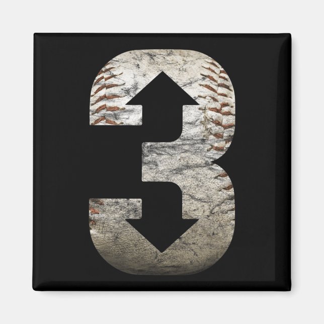 3 Up 3 Down  Three Up Three Down Baseball  Magnet (Front)