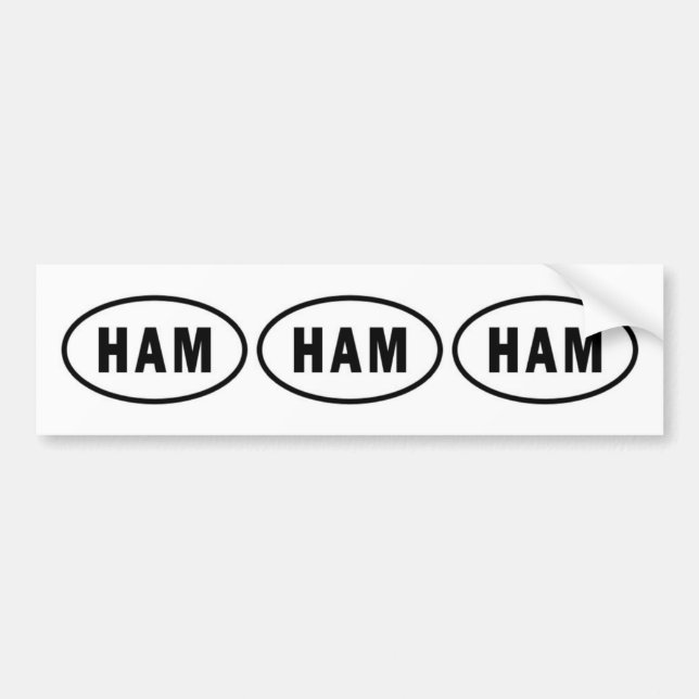 3 up HAM Euro style Bumper Sticker (Front)