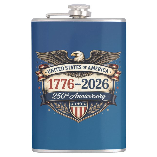 #3 USA. Keepsake Hip Flask (Front)
