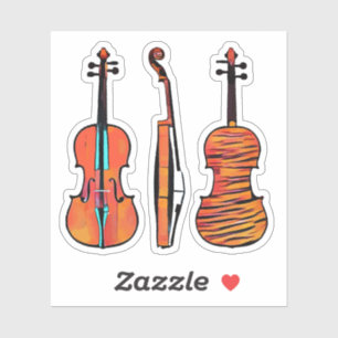 3 violins Original musical Instruments Pop Art