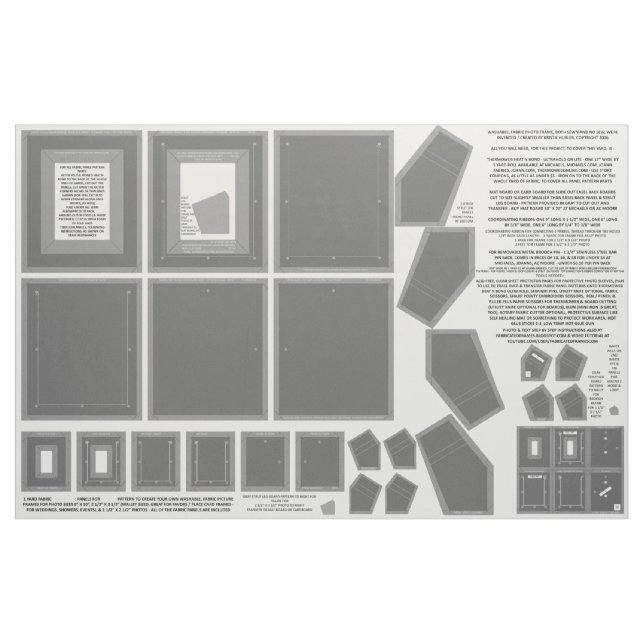 3 washable fabric NO SEW grey photo frame crafts (Yard)