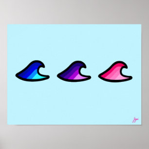 3 Wave Print