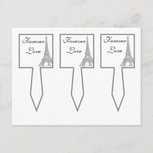 3 Wedding in Paris Cup Cake Picks Postcard