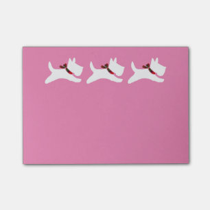 3 White Scotties Personalise Post-it Notes