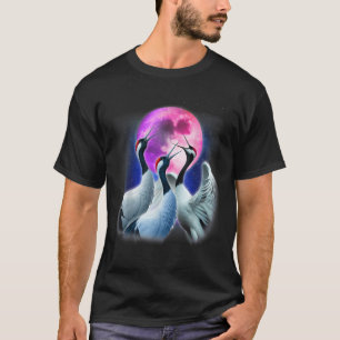 3 Whooping Crane Howling At The Moon Funny Crane B T-Shirt
