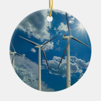3 Wind Turbines Ceramic Tree Decoration