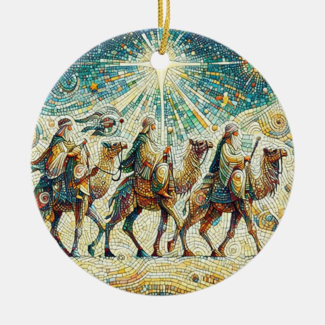 3 Wise men Ceramic Tree Decoration (Front)