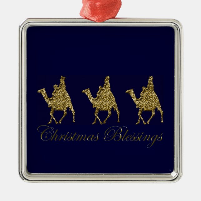 3 Wise Men in Bethlehem Christmas Ornament (Front)